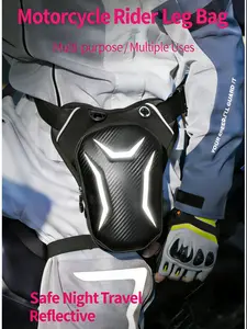 Motorcycle rider's leg bag, multi-functional chest bag, water-resistant, large capacity with charging port! Adjustable carrying system frees your hands! Essential portable sports equipment for motorcyclists, unisex trendy sports waist bag