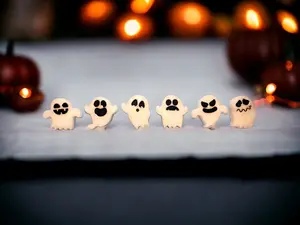 Ghost Shoe Charms Set of 6 - Spooky Halloween Charms for Shoe Decoration - Footwear