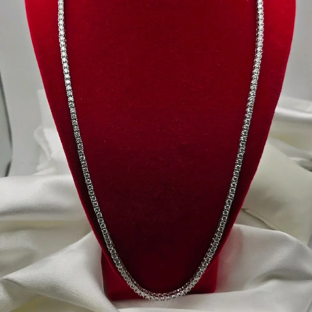 Sterling Silver 925 Moissanite Tennis Necklace