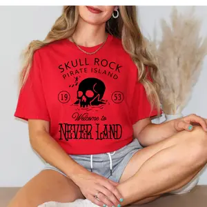 Neverland Skull Rock Island Tshirt, Unisex, Peter Pan, Tinkerbell, Pirate, Fairy Tales, Gift, Comfort Colors Cotton Soft Top Womenswear Comfortable Graphic