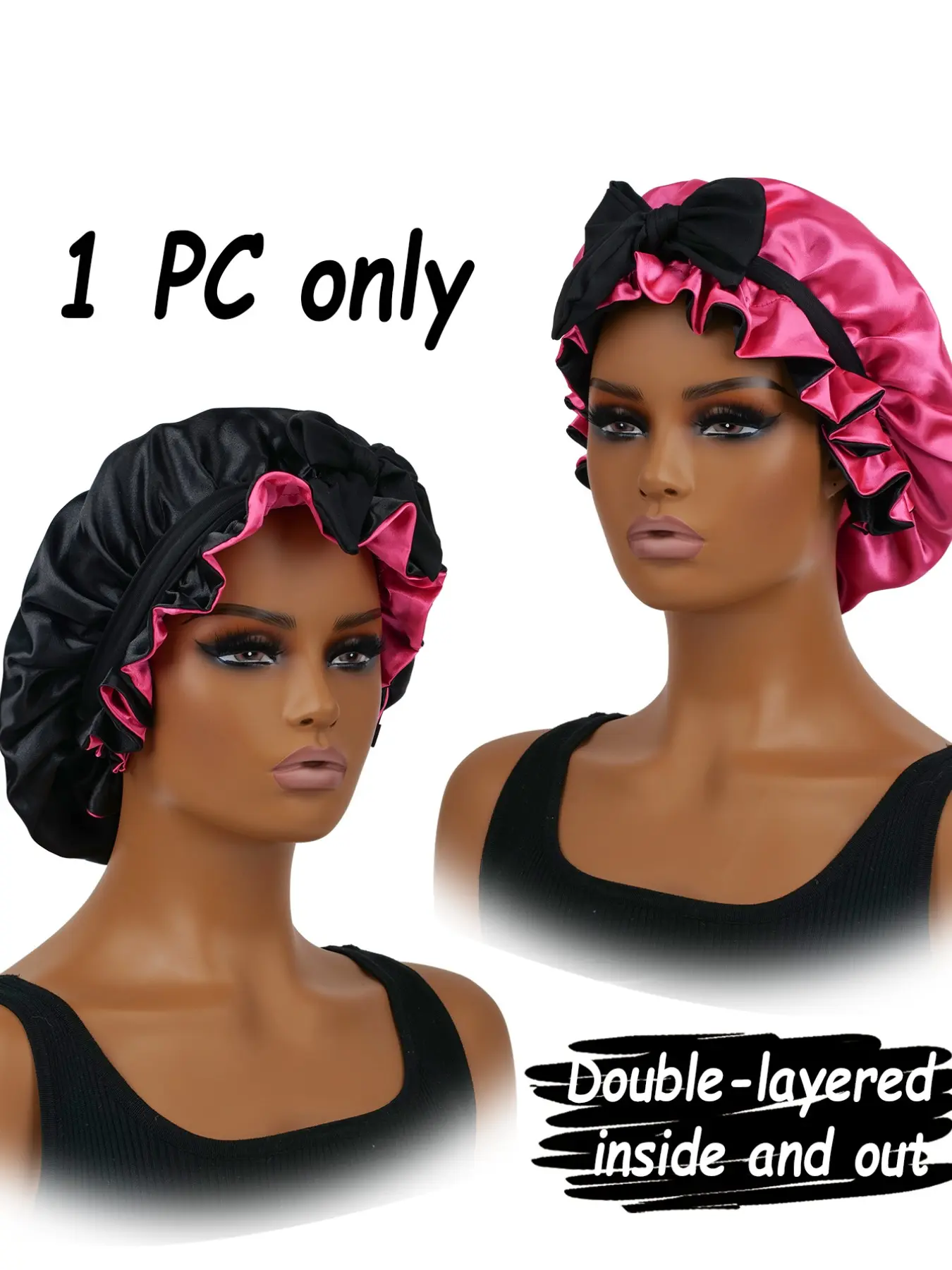 Women's Satin Sleep Cap, Adjustable Drawstring Design, Comfortable Casual, Solid Color Soft Lightweight, Satin Headband, Wide Brim High Elasticity Sleep Hat, Sleep Bonnets