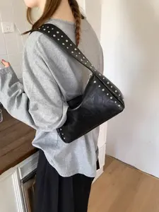Y2K Stud Shoulder Bag for Women, Vintage Punk Underarm Bag, Fashion Versatile American Style Handbag, Trendy and Stylish, Stylish Crossbody, Fashionable Crossbody Bag