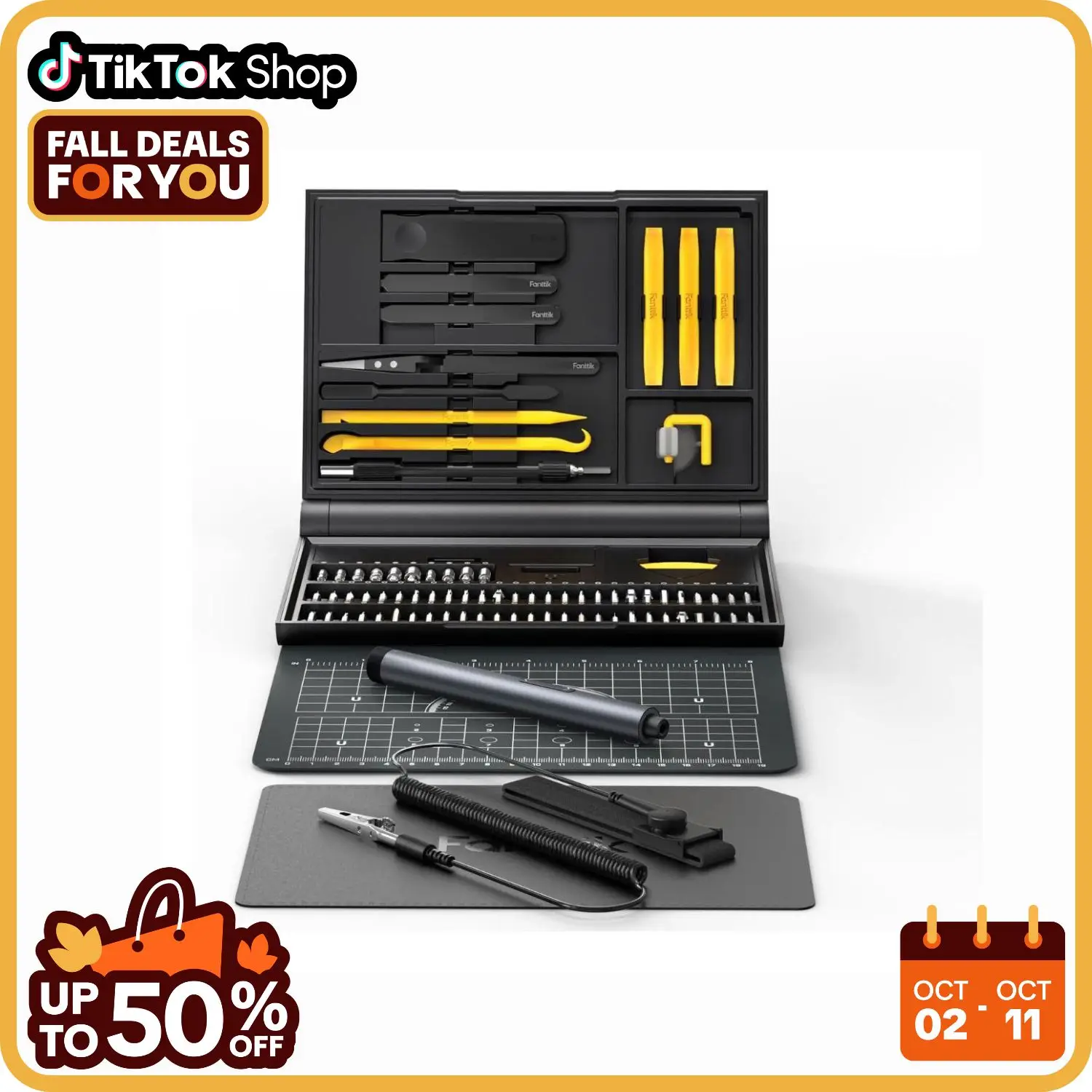 Fanttik E1 NEX Workstation Precision Electric Screwdriver Kit,64 Magnetic Bits,2 Torque Settings,Repair Tool for Phone Laptop Cameras Watch Power Hard