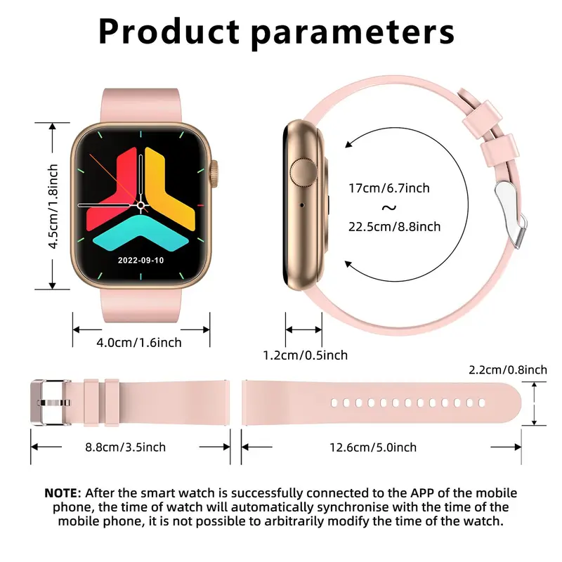 Fitness Tracker Smartwatch with Call Function, Touchscreen Activity Watch for iPhone and Android, Bluetooth Calling Health Wearable 1