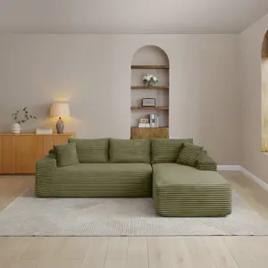 ARCH 105'' Modular Sectional Sofa, Cloud Sectional Couch with Deep Seat, Modern Modular L-Shape Sofa Couch with Chaise,Upholstered Couches for Living Room Bedroom,No Assembly, (GREEN)