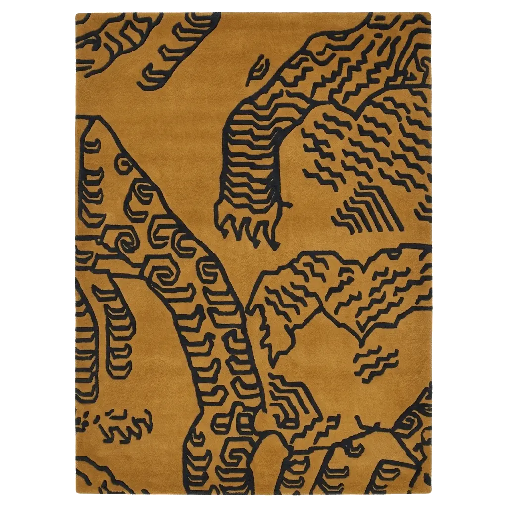 Abstract Waves Hand Knotted Rug