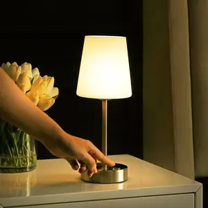 JONATHAN Y Carson Modern Minimalist Iron Rechargeable Integrated Portable LED Table Lamp , for bedroom, living room, foyer, hallways, dining room, dorms