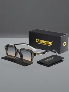 Elegant Classic Unisex Sunglasses, Uv400 Protection, Square Frame Design, Casual Style for All Seasons, Perfect for Beach Weddings & Travel