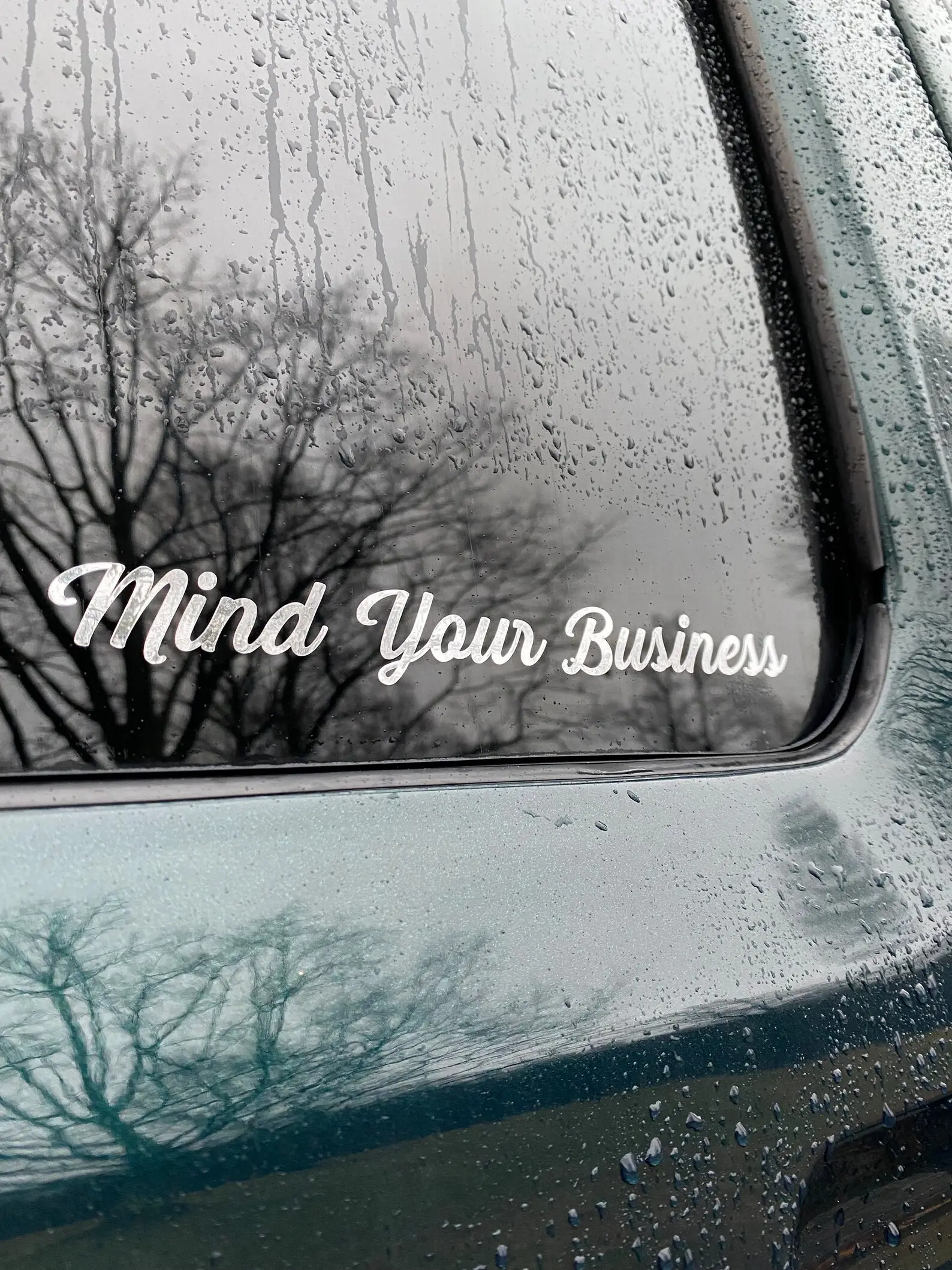 Mind Your Business Decal, (20 colors) 2-Pack Options - Custom Decal Bumper Sticker Window Graphic Car Truck SUV DIY