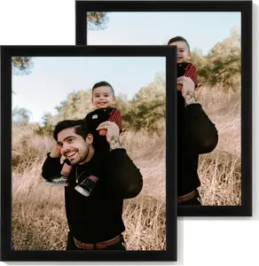 8x10 Picture Frame Set of 2,Display Pictures 8"x10",Black Photo Frame with Shatter Resistant Plexiglass,Picture Frames 8x10 Tabletop and Wall Mount,Poster Frame for Display Certificate Document