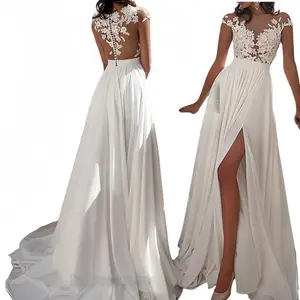 2025 Western Women’s Sexy Lace High-Waist Wedding Dress and Evening Gown