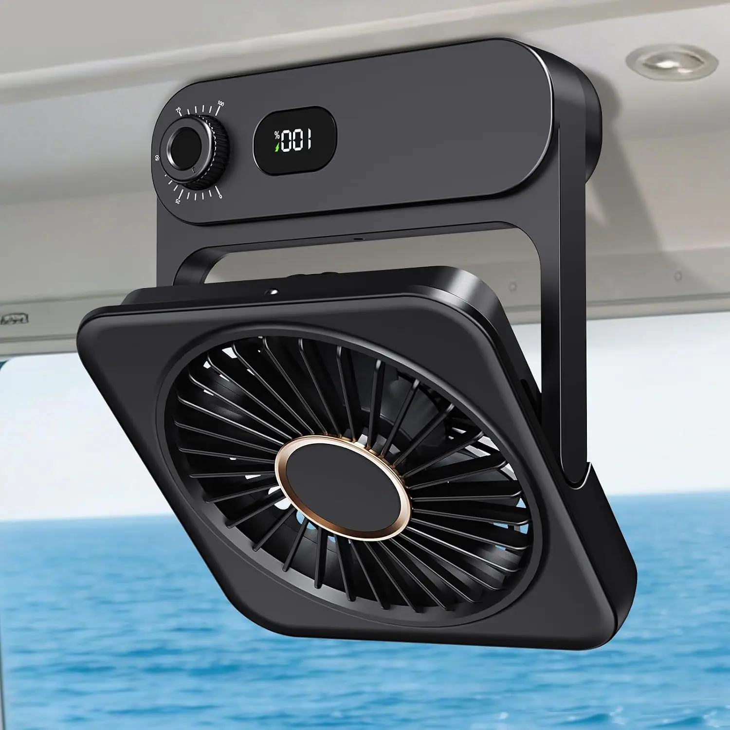 Shintrend Cruise Ship Approved Magnetic Fan, Rechargeable Portable Fan with 100 Speeds, Magnetic Mount for Cabin Ceiling & Wall, Quiet Air Circulator, Cruise Essentials 2026 – Black