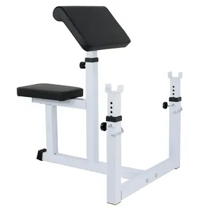 SUPERDEAL Arm Curl Weight Bench Seated Preacher Isolated Dumbbell Biceps 550LBS Arm Rest Adjustable