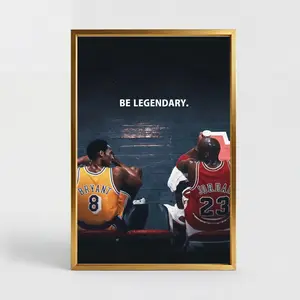 Kobe Bryant Basketball Legend Superstar Canvas Wall Art Poster, Basketball Inspirational Posters, Home Decor Posters Suitable for Living Room Bedroom for Boys Men Fans Gift
