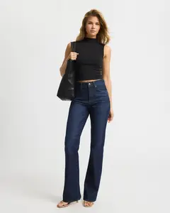 Express High Waisted Dark Wash '90s Bootcut Jeans