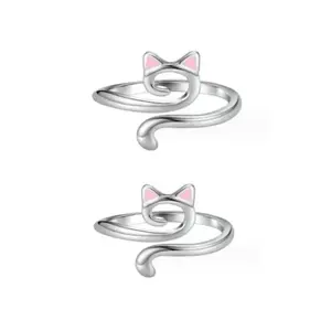 MIUSIE 2Pcs Adjustable Knitting Crochet Loop Ring Knittied Yarn Guide Finger Faster Holder Thimble Thread Ring Sewing Tools NONE