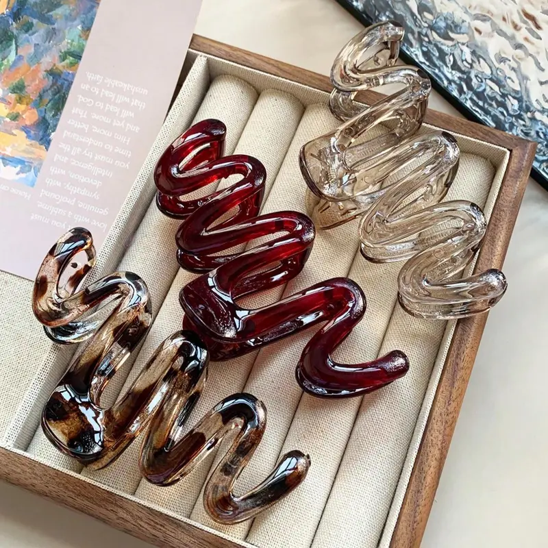 3pcs-2pcs-Wavy-Leopard-Pattern-Elegant-Fashion-Hair-Clips-For-Women-Suitable-For-Bun-Braiding-Everyday-Styling-Dates-Vacations-Parties-Commute-Home, Hair Claw, Hair Claws Set, Fashion Hair Accessories