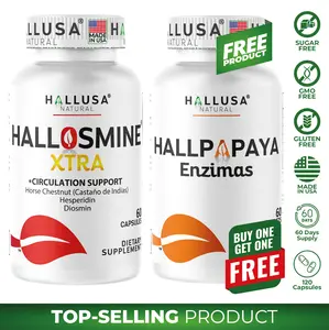 HALLOSMINE XTRA + FREE HALLPAPAYA – Circulation & Digestive Routine Combo for Daily Comfort & Balance – Hallusa Natural