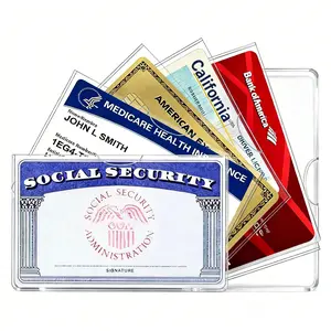 10 Pack Social Security Card Holder Durable PVC Protector Sleeve for Medicare Credit Cards Easy Insertion Non-Sticky Design 3.8 x 2.32 Inches
