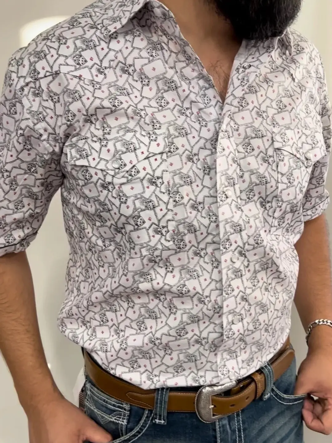 PANHANDLE REGULAR FIT WHITE SHORT SLEEVE SNAP SHIRT