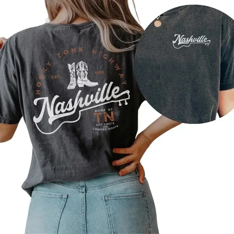 Nashvillee Shirt City Lights and Country Nights Country Music Concert t-shirt, Comfort Color  Tee For Fan, Casual Wear Outfit