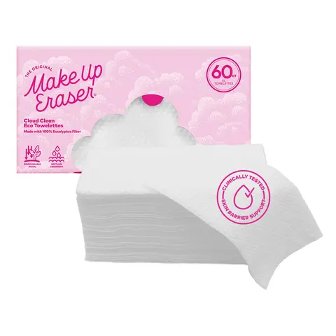 TikTok Shop Exclusive! Cloud Clean Eco Towels 60ct- Biodegradable Disposable Face Towels for Sensitive Skin & Acne-Prone Skin