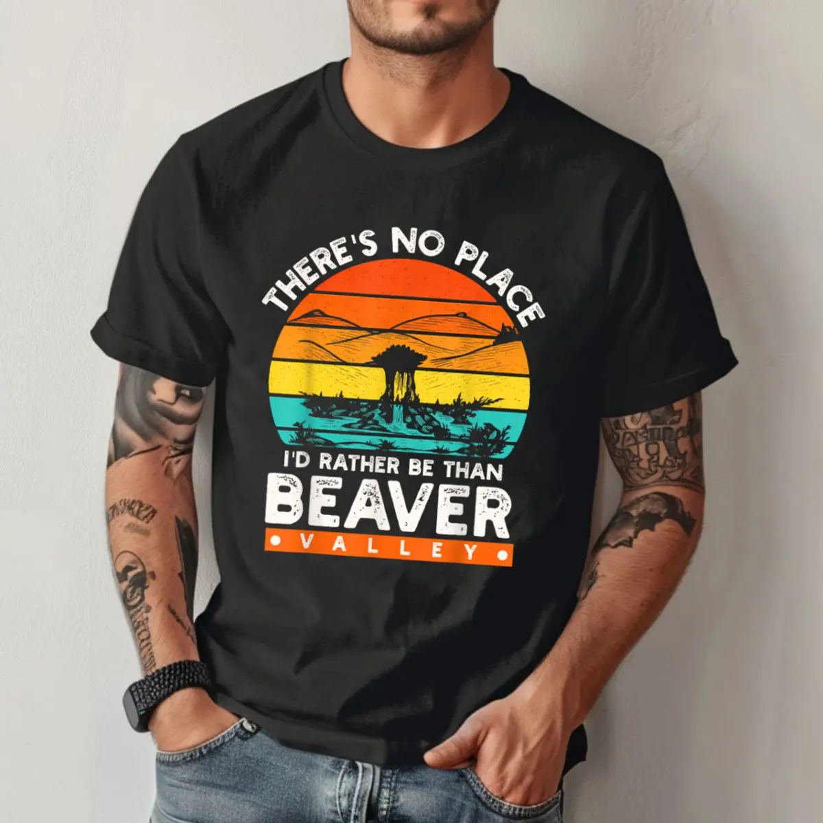 There's No Place I'd Rather Be Than Beaver Valley Retro T Shirt Sweatshirt Hoodie, Beaver Valley T Shirt, Saying Nature Novelty Humor Shirt, Vintage Shirt , Unisex Sweater Pullover Tee