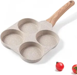 Four-Cup Fried Egg Pan – Medical Stone Non-Stick Breakfast Frying Pan for Eggs, Pancakes & Mini Omelets