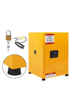 Flammable Liquid Storage Cabinet, Heavy-Duty Adjustable Shelf Safety Cabinet, 17" D X 17" W X 22" H Multi-Purpose Hazardous Material Cabinet For Industrial, Commercial And Home Garage