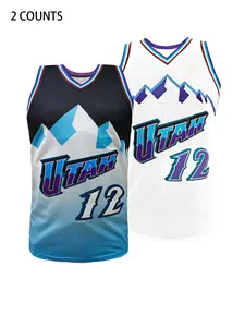 Men's 12 Gradient Vest,Comfortable Basketball Jersey, Loose Fit Breathable Knit Fabric, Embroidered Letters and Numbers, Unisex, All Seasons, Sport Top