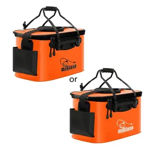 Collapsible Fishing Bucket Live Fish and Baits Containers Folding Water Container Fishing Bucket for Outdoor Camping