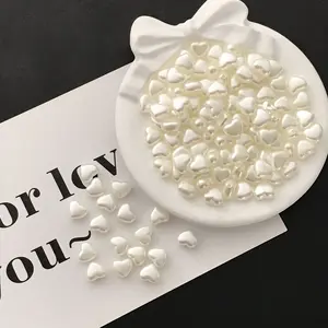 DIY Handmade Pearl Love Beads White Heart Beads Loose Beads For Jewelry Making Supplies Kits