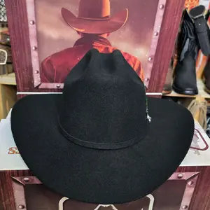 Texana Montero 100X Sinaloa Style Black Hat for Men Small Cup 3.5 Inch Brim