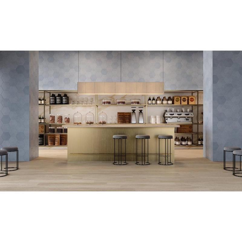 8.5 in Tapestri Denim Blend Hexagon Matte Pressed Glazed Porcelain Tile