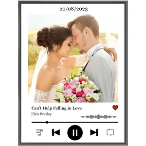 [Custom Gift] Personalized Favorite Song Printable Poster Wall Art, Customized Engagement Present Anniversary Couple Frame Gift, Christmas Gift
