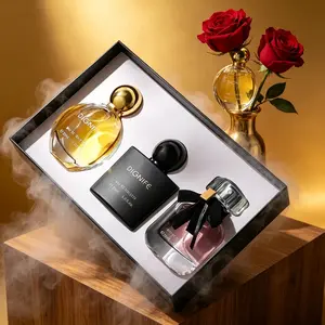 Women's perfume set - Three-piece floral fragrance collection, with luxurious gold/black/pink bottle designs. This perfume can be used for dates, work, dinners, outdoor activities, and it is also a great gift for moms. outdoorfun