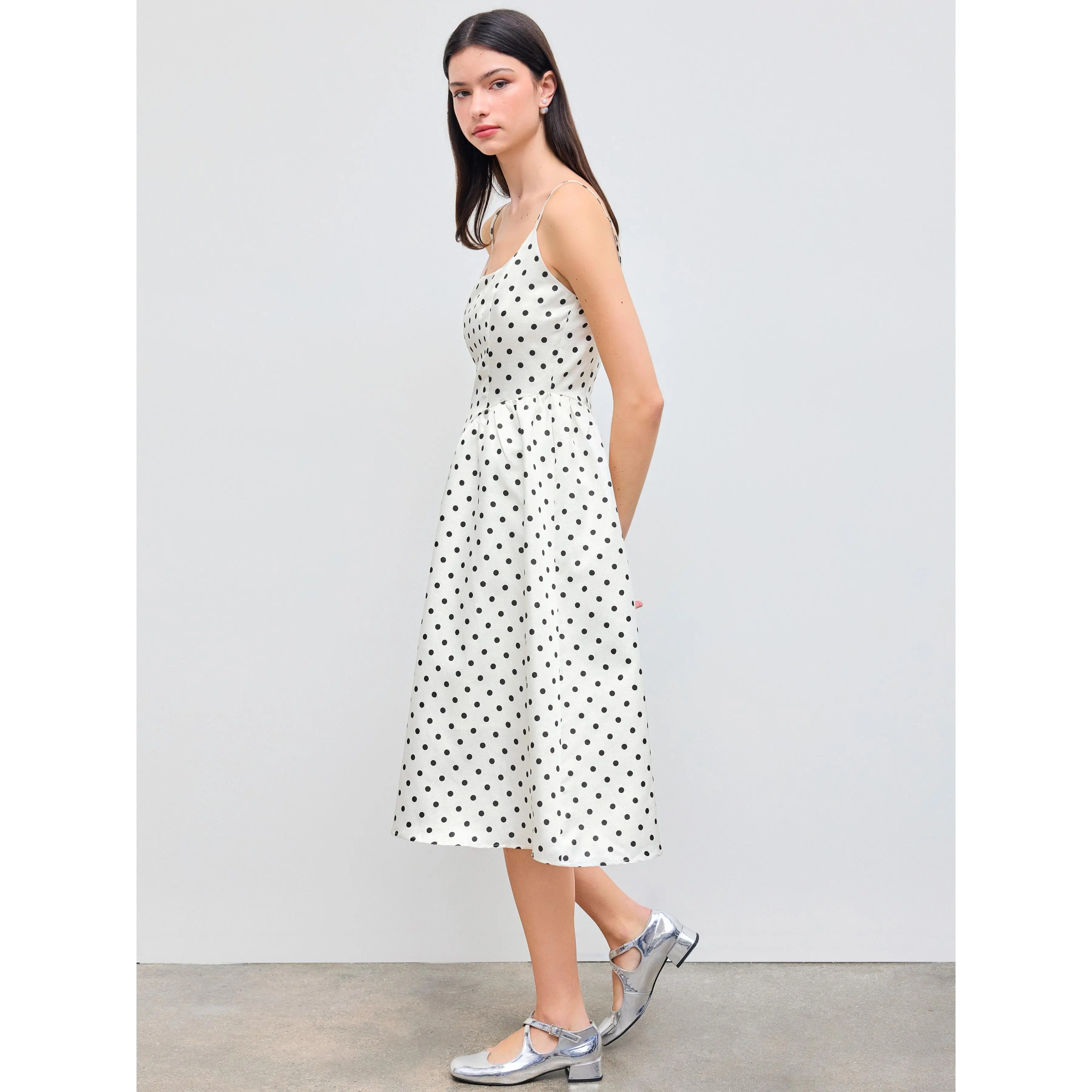 knee length dresses for ladies LONG-SLEEVED RUFFLE HEM MIDI DRESS – Love Marlow main image 0