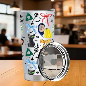 Cute Coffee Tumbler 40oz,Halloween Decor,Fall Themed Spooky Season Great Gift,Halloween Coffee Cup,40oz Stainless Steel Cup,Gift for Movie Fans