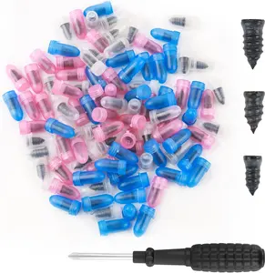 100PCS Tire Repair Kit,Self-Service Tire Screw Plug Repair Kit Includes 3-Size Plugs & Screwdrivers,Professional Screw in Tires Plugs Kits for Quick Repairing Tires Puncture