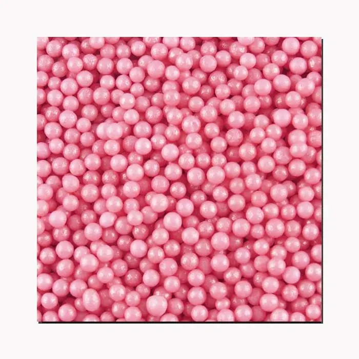 Sugar pearl beads pink edible