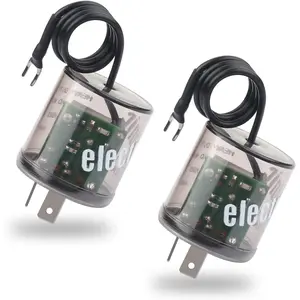 2Pin LED Flasher Relay with Ground Wire,12V Car Flasher Relay for Fixing LED Turn Signals Flickering,Universal LED Blinker Relay Car Accessories for Car,Truck,SUV(2PCS)