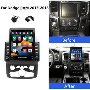 9.7" car stereo for Dodge RAM 2013–2018 Touch Radio with Wireless CarPlay screen /Android Auto + 12LED Backup Camera，with GPS, Bluetooth, DSP, FM