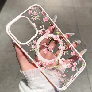 Shockproof Acrylic Phone Case with Magnetic Ring, Wireless Charging, Fits Apple iPhone 17 17promax Air 16promax/samsung Models