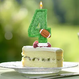 1pcs Soccer Birthday Candles, Number Cake Decoration, Cake Decorating Supplies, Field Themed Anniversary and Party Supplies, Perfect for Sports Fans