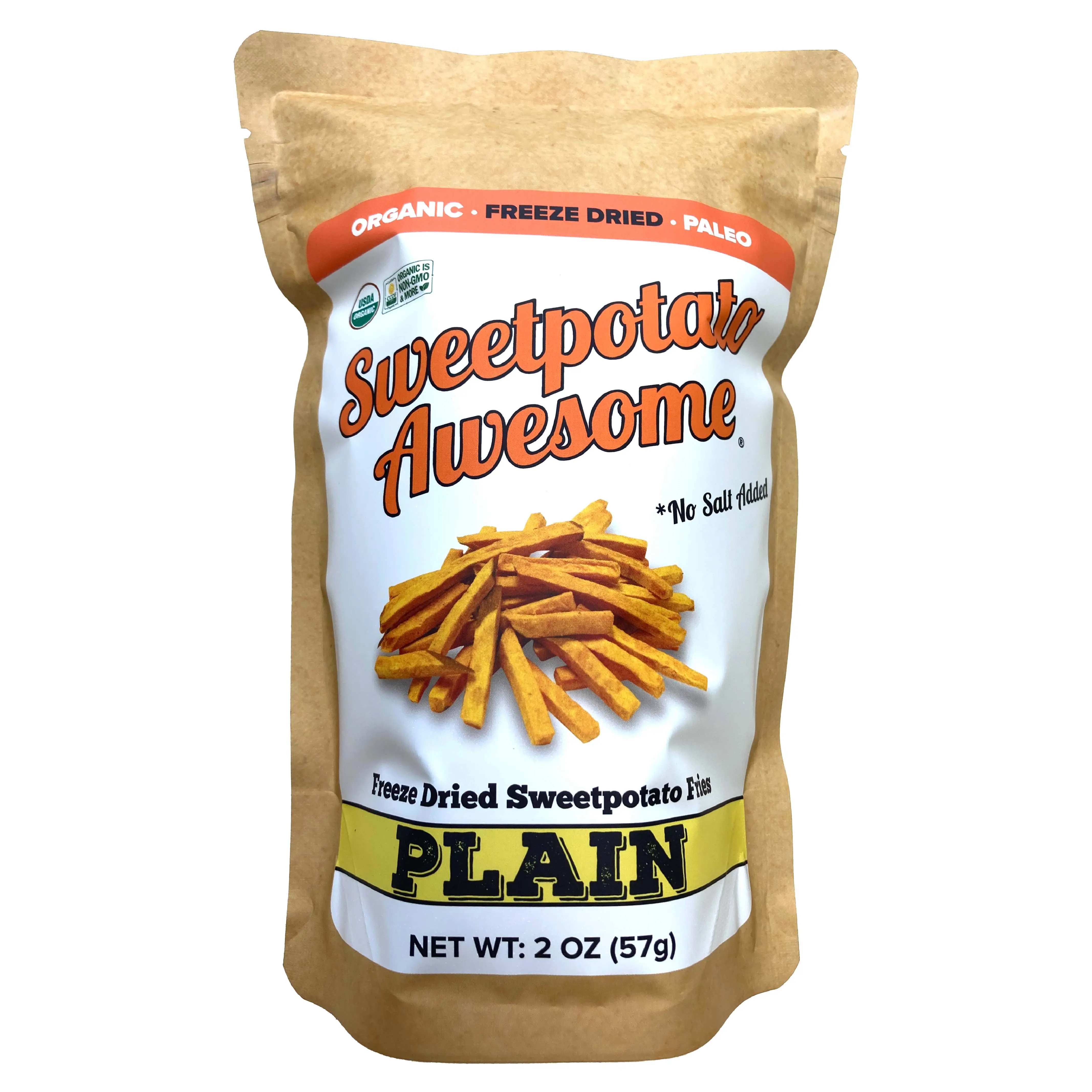 Sweetpotato Awesome Freeze Dried Organic Plain (No salt) Sweetpotato Fries