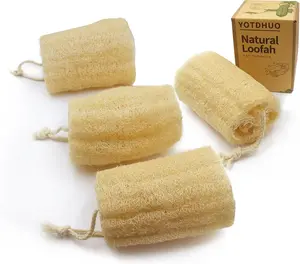 4.7" Natural Loofah Exfoliating Body Scrubber(4Pack),Real Luffa Sponge for Women and Men in Shower