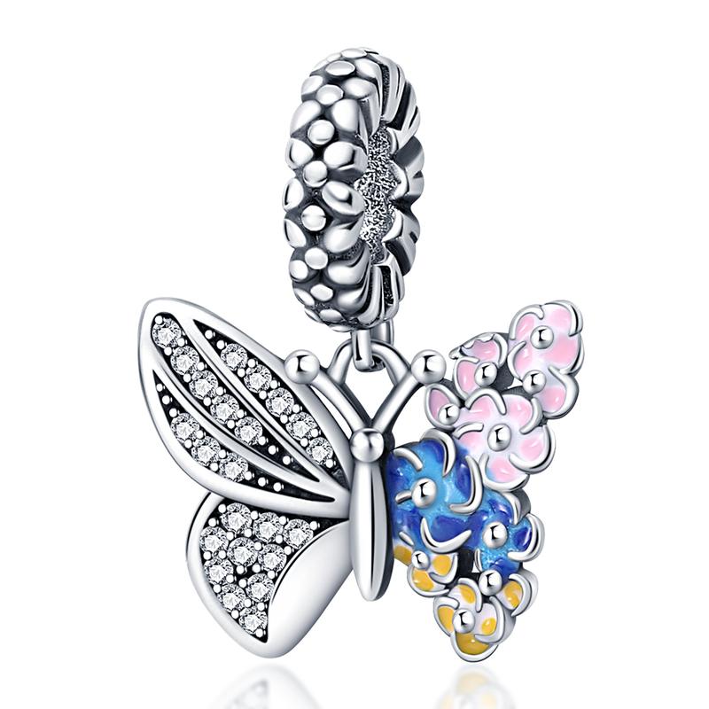 New 925 Silver Cute and Beautiful Series Colorful Shining Zircon Lucky Talisman Bead Jewelry Four Leaf Clover Beads Fit Pandora riginal Bracelet DIY Jewelry