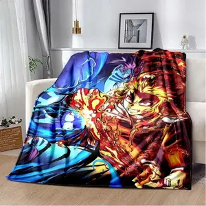 Rengoku Kyoujurou Demon Slayer Character Anime Blanket Lightweight Comfortable Soft Breathable Ultra Warm Blanket Bedding Travel  Halloween gift   DreamyDwell Textiles