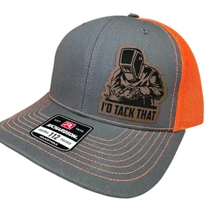 Welder Hat - Adjustable Fit or Flexfit, Icon Print Design, quality laser engraved Welding Cap Richardson SnapBack hat adjustable and Flexfit fitted hat. Men’s workwear funny trucker hats for him