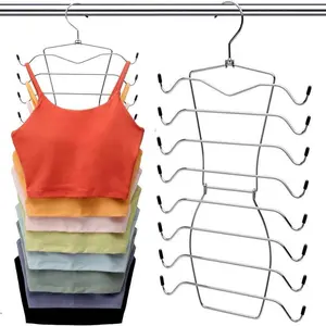 8 Layer Rotating Hanger, 2 Counts Foldable Underwear Hanger, Space Saving Clothes Hanger, Home Organizer for Bedroom, Closet, Wardrobe, Hanging